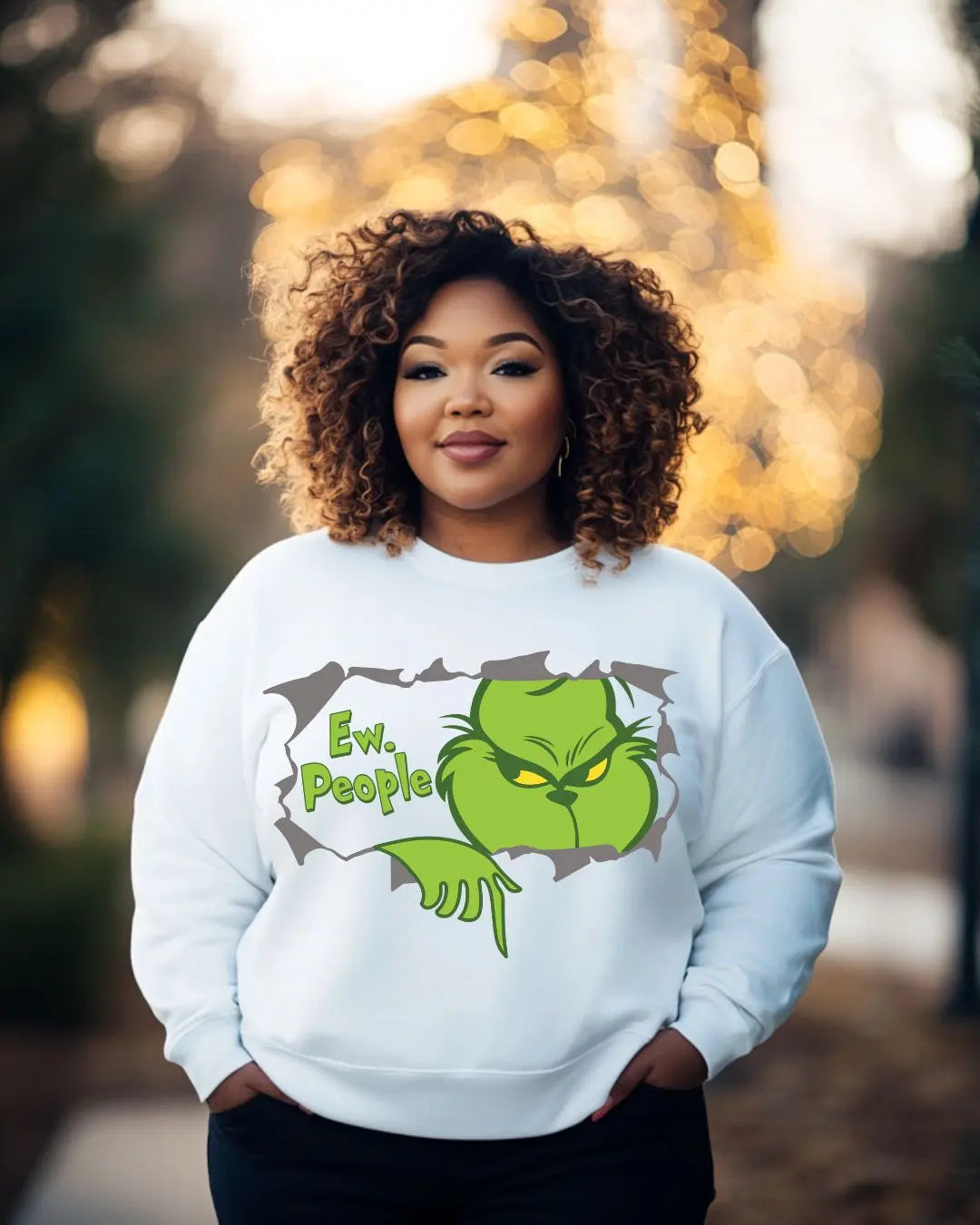 Ew, People Grinch Sweatshirt - Funny Anti-Social Graphic Pullover Branded Kreations Kraft Boutique