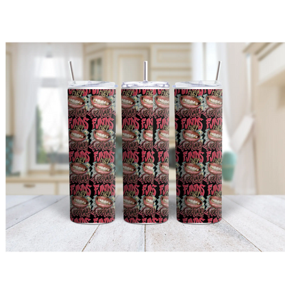 Funds Over Feelings 20oz Skinny Tumbler – Graffiti Hustle Cup for Bold Bosses Product vendor