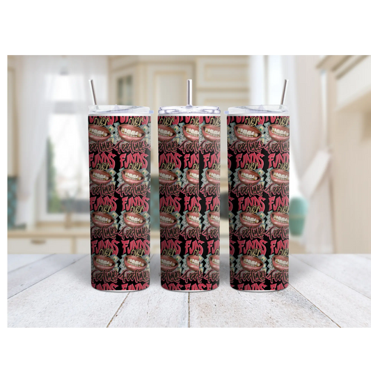 Funds Over Feelings 20oz Skinny Tumbler – Graffiti Hustle Cup for Bold Bosses Product vendor