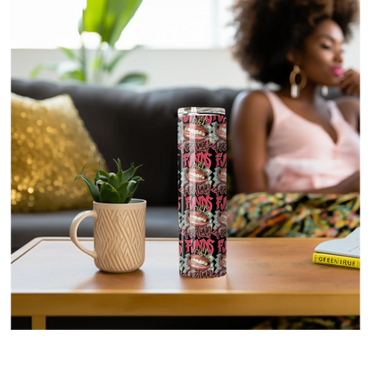 Funds Over Feelings 20oz Skinny Tumbler – Graffiti Hustle Cup for Bold Bosses Product vendor