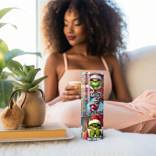 Grinch Christmas Schedule Stainless Steel Tumbler – Festive & Funny Holiday Drinkware Branded Kreations Kraft Boutique