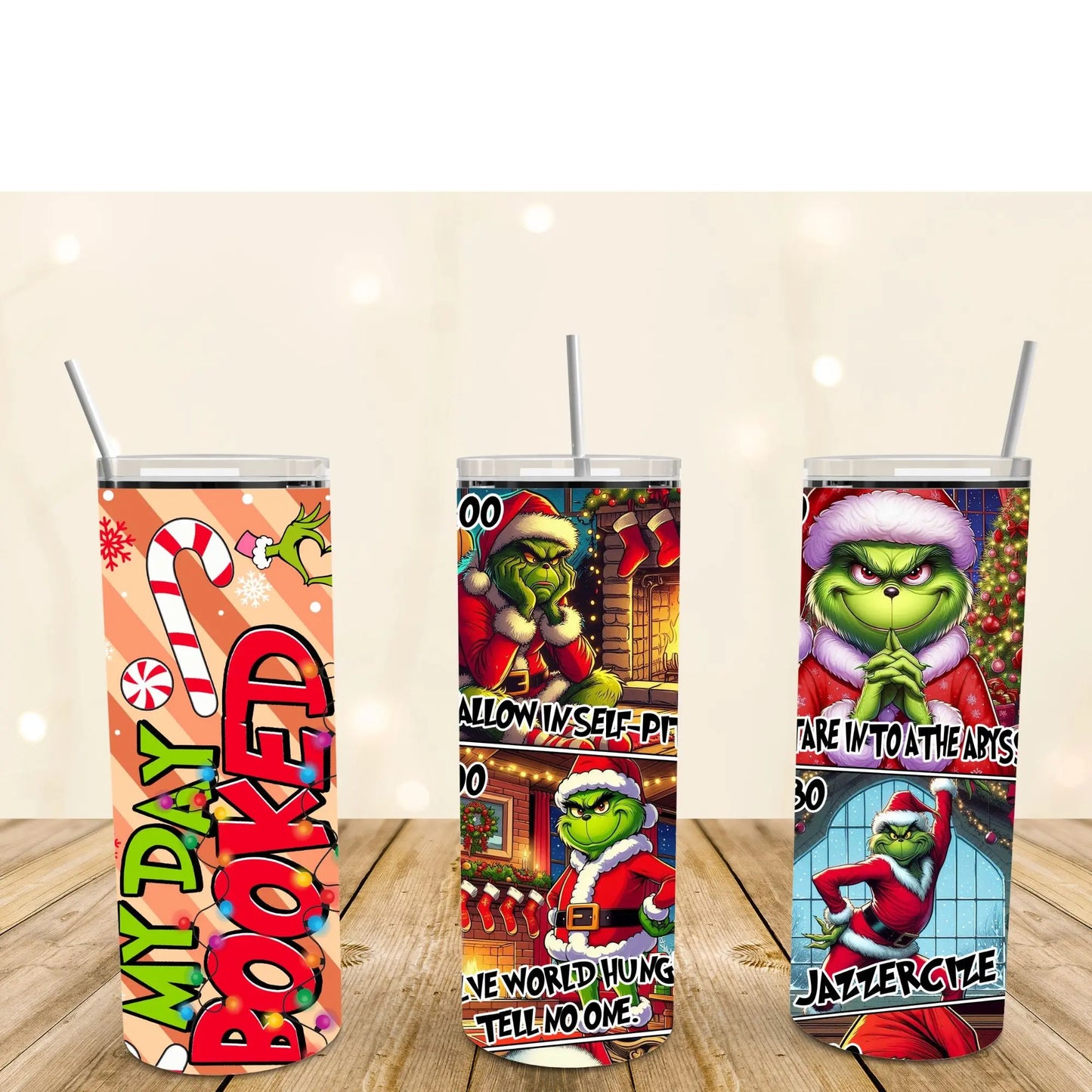 Grinch Christmas Schedule Stainless Steel Tumbler – Festive & Funny Holiday Drinkware Branded Kreations Kraft Boutique