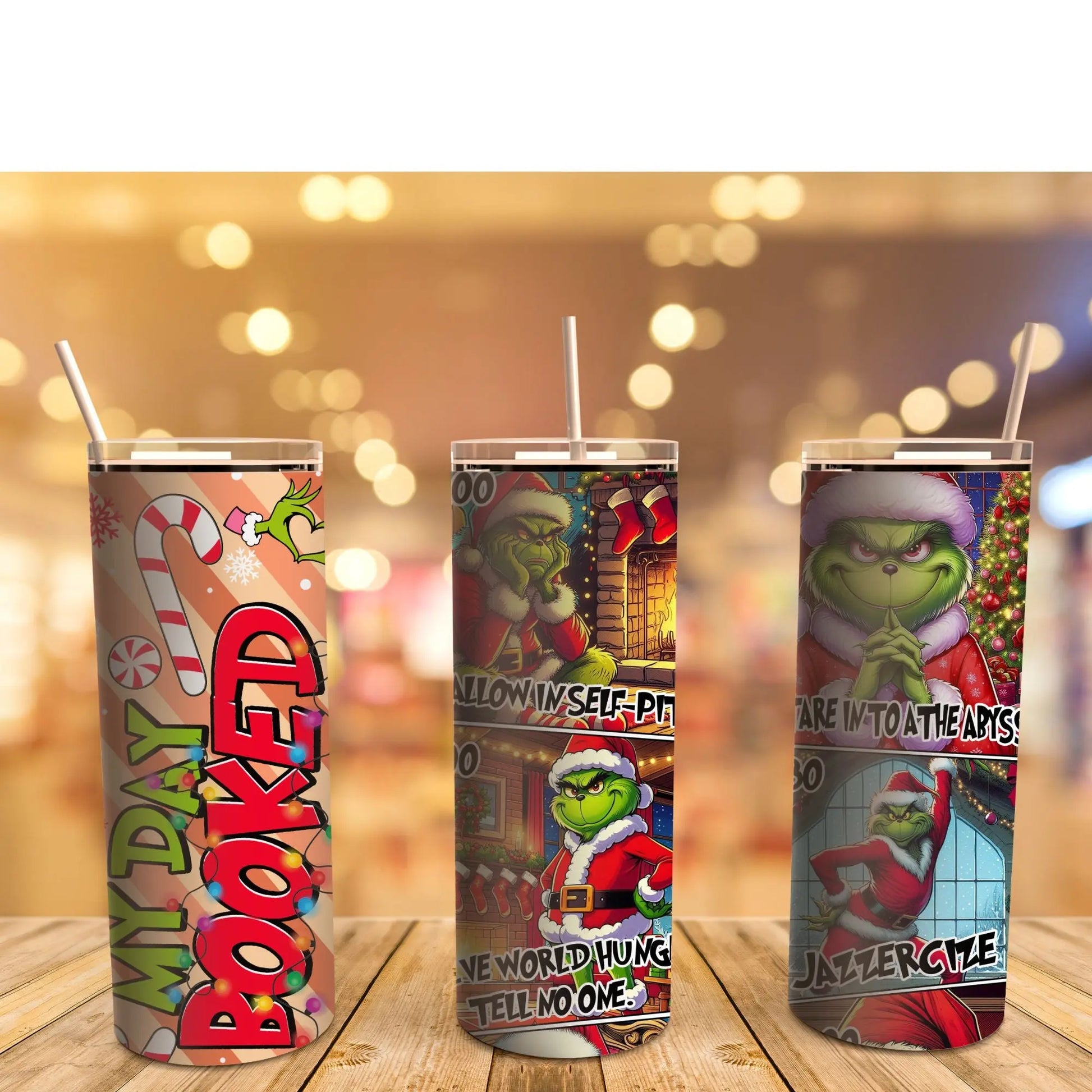 Grinch Christmas Schedule Stainless Steel Tumbler – Festive & Funny Holiday Drinkware Branded Kreations Kraft Boutique