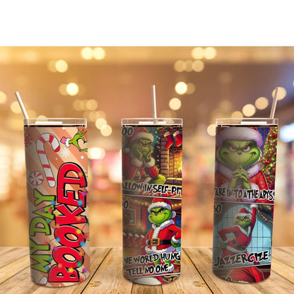 Grinch Christmas Schedule Stainless Steel Tumbler – Festive & Funny Holiday Drinkware Branded Kreations Kraft Boutique