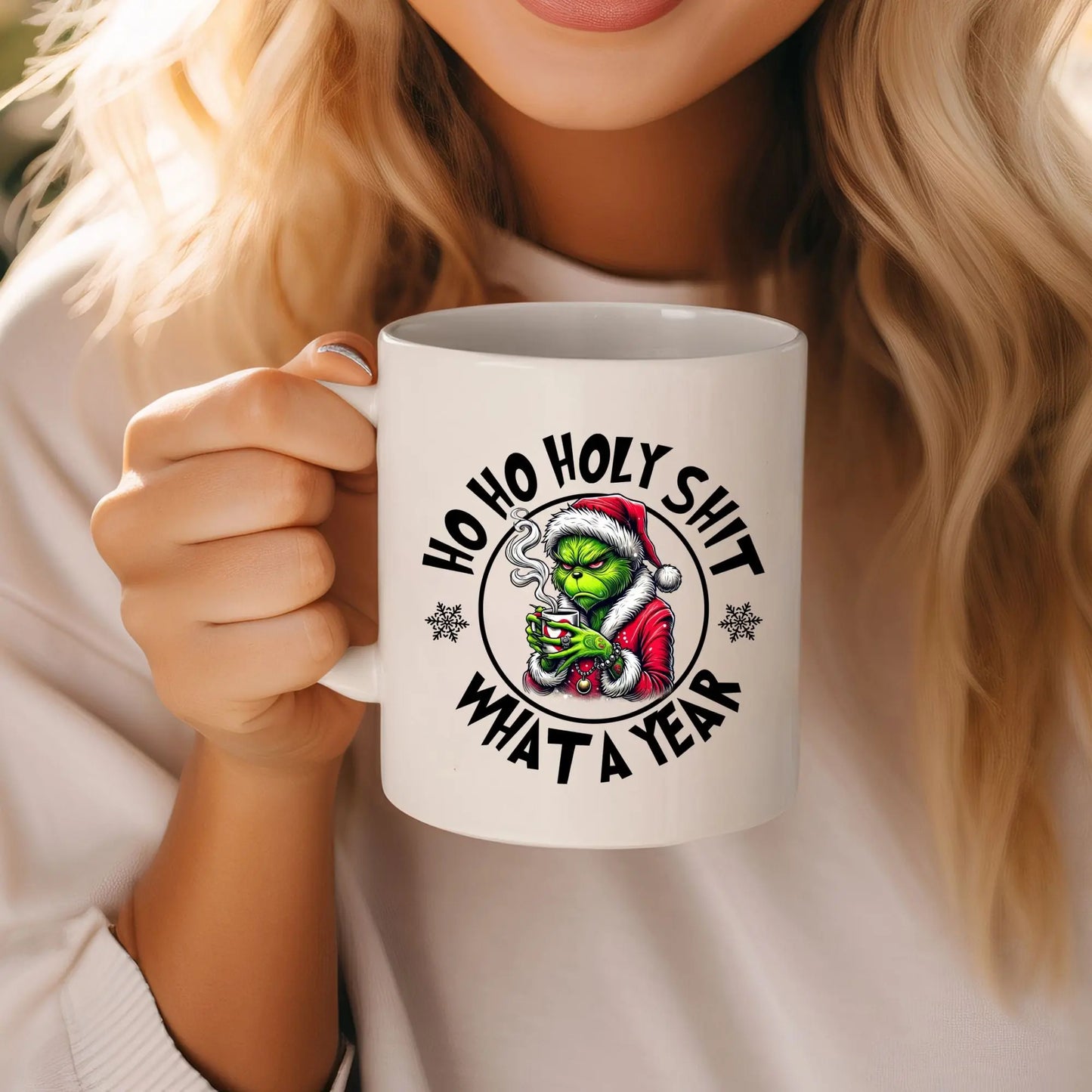 Ho Ho Holy Sh*t What a Year Mug – Funny Christmas Coffee Cup Gift Branded Kreations Kraft Boutique