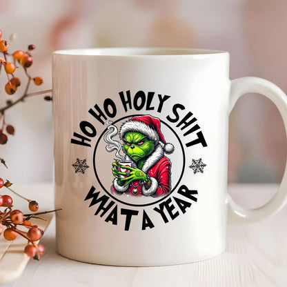 Ho Ho Holy Sh*t What a Year Mug – Funny Christmas Coffee Cup Gift Branded Kreations Kraft Boutique