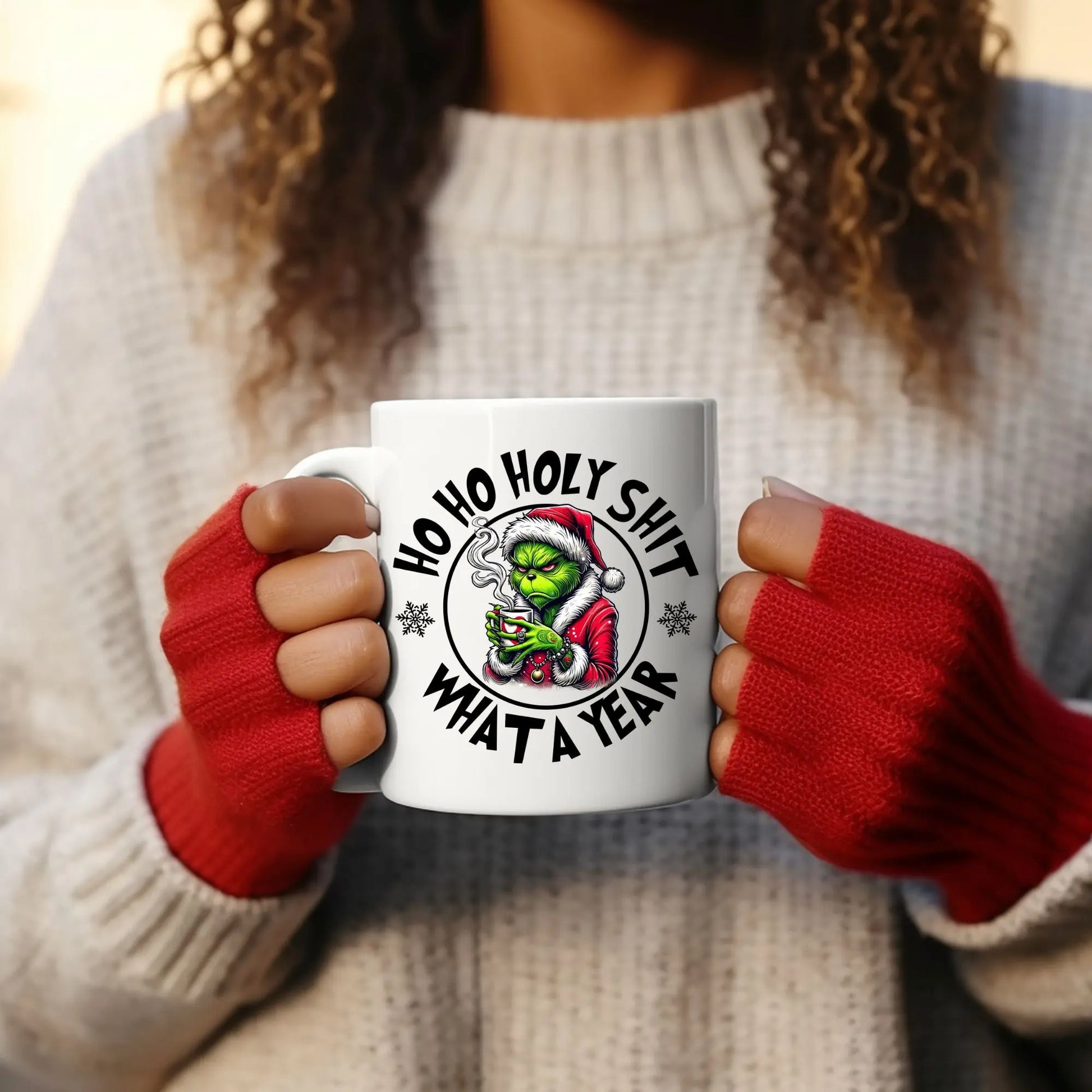 Ho Ho Holy Sh*t What a Year Mug – Funny Christmas Coffee Cup Gift Branded Kreations Kraft Boutique