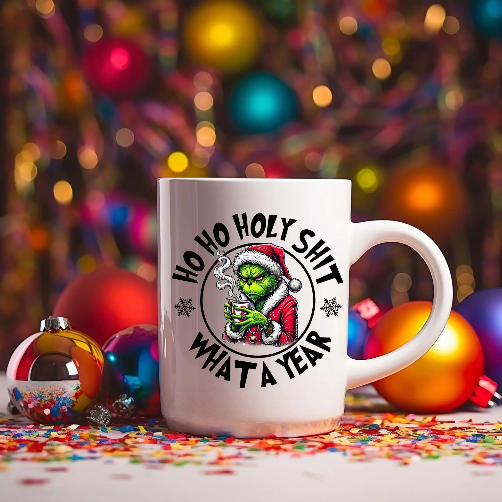 Ho Ho Holy Sh*t What a Year Mug – Funny Christmas Coffee Cup Gift Branded Kreations Kraft Boutique