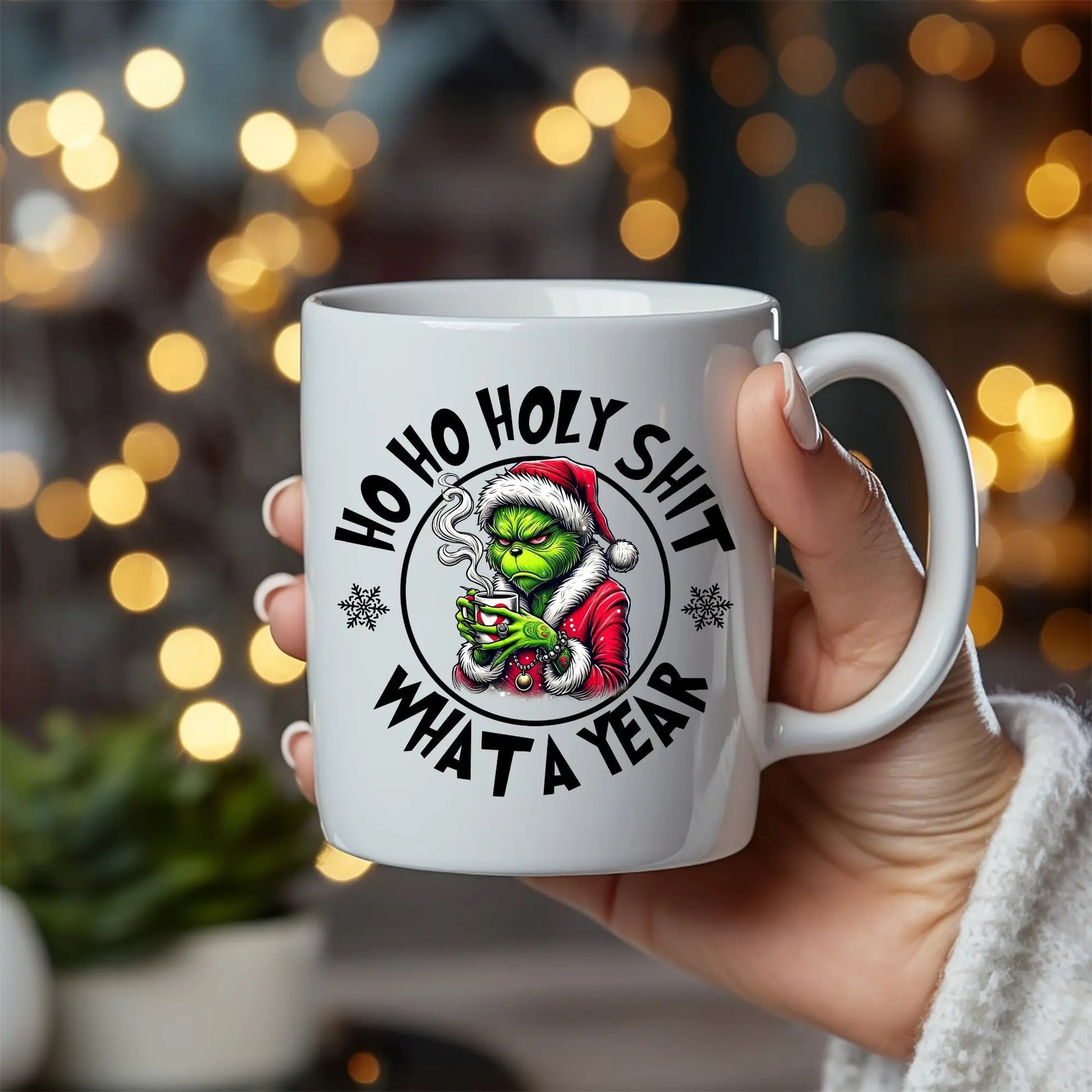 Ho Ho Holy Sh*t What a Year Mug – Funny Christmas Coffee Cup Gift Branded Kreations Kraft Boutique