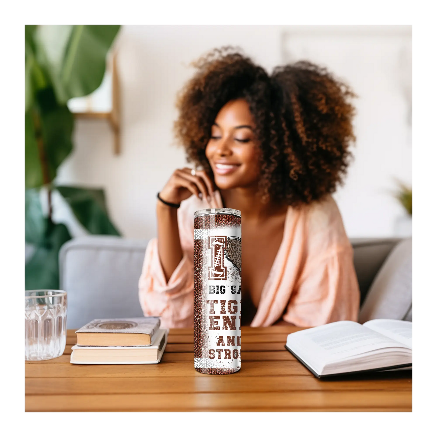 I Love Big Sacks Football Tumbler – Funny Game Day Cup for Women, 20oz Leopard Heart Stainless Steel Gift Product vendor