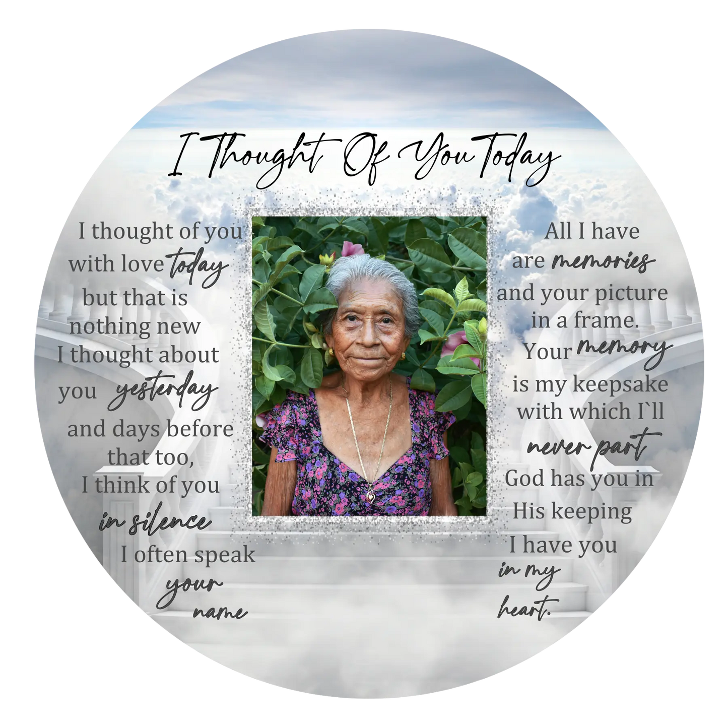 I Thought of You Today Memorial Ornament – Personalized Photo Remembrance Ornament, Loved One in Heaven Christmas Keepsake, In Memory Ornament Product vendor