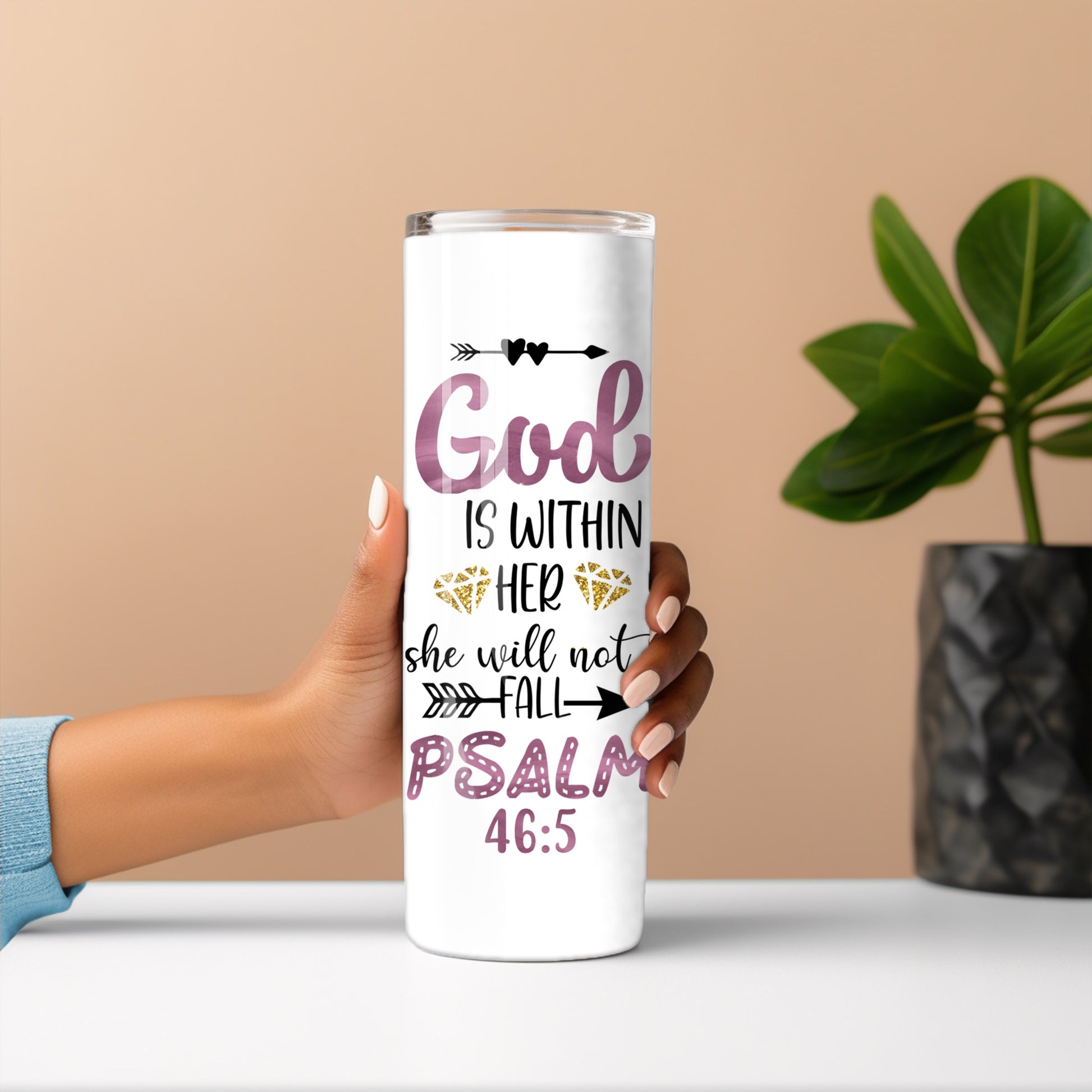 Psalm 46:5 Tumbler – God Is Within Her Inspirational Drinkware Branded Kreations Kraft Boutique