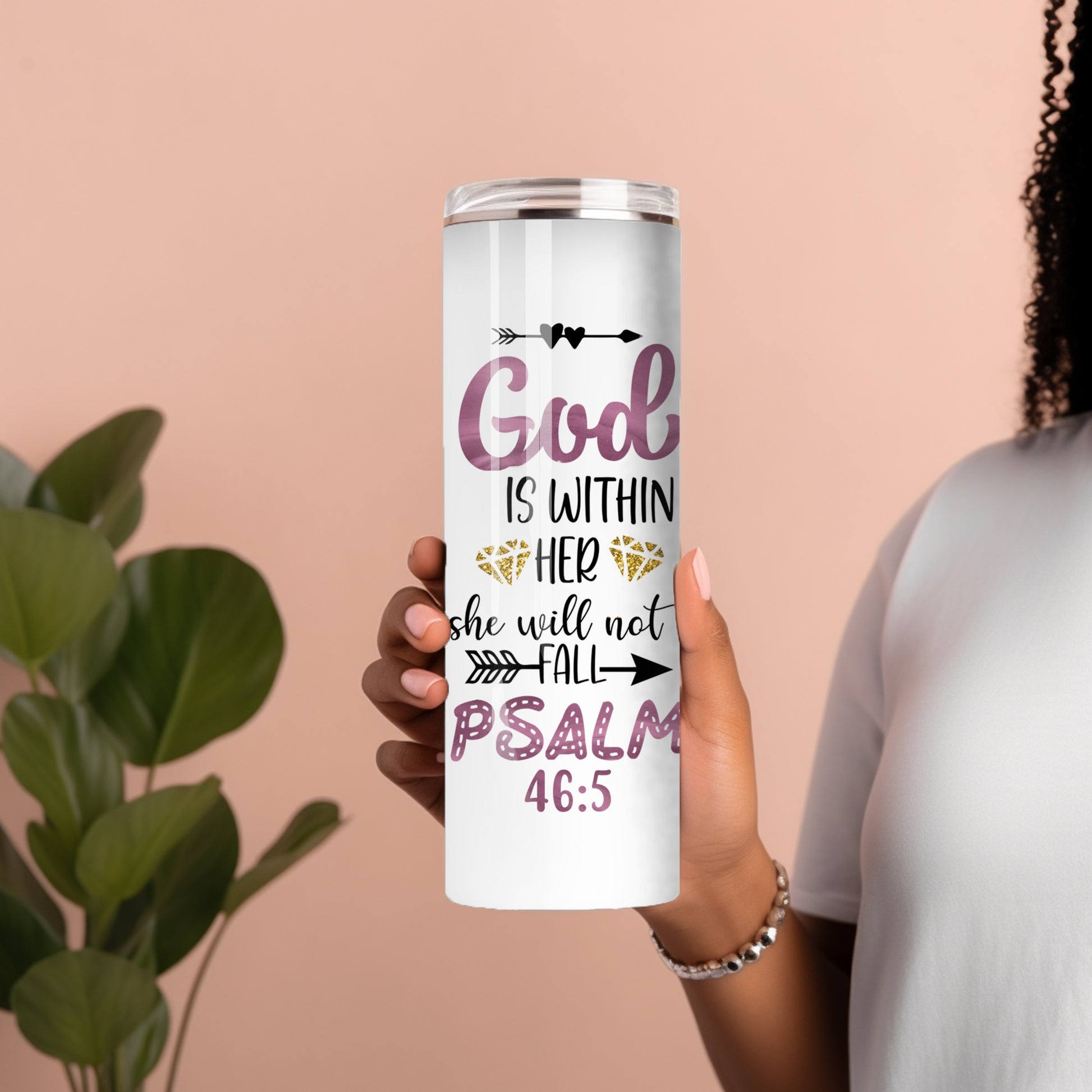 Psalm 46:5 Tumbler – God Is Within Her Inspirational Drinkware Branded Kreations Kraft Boutique