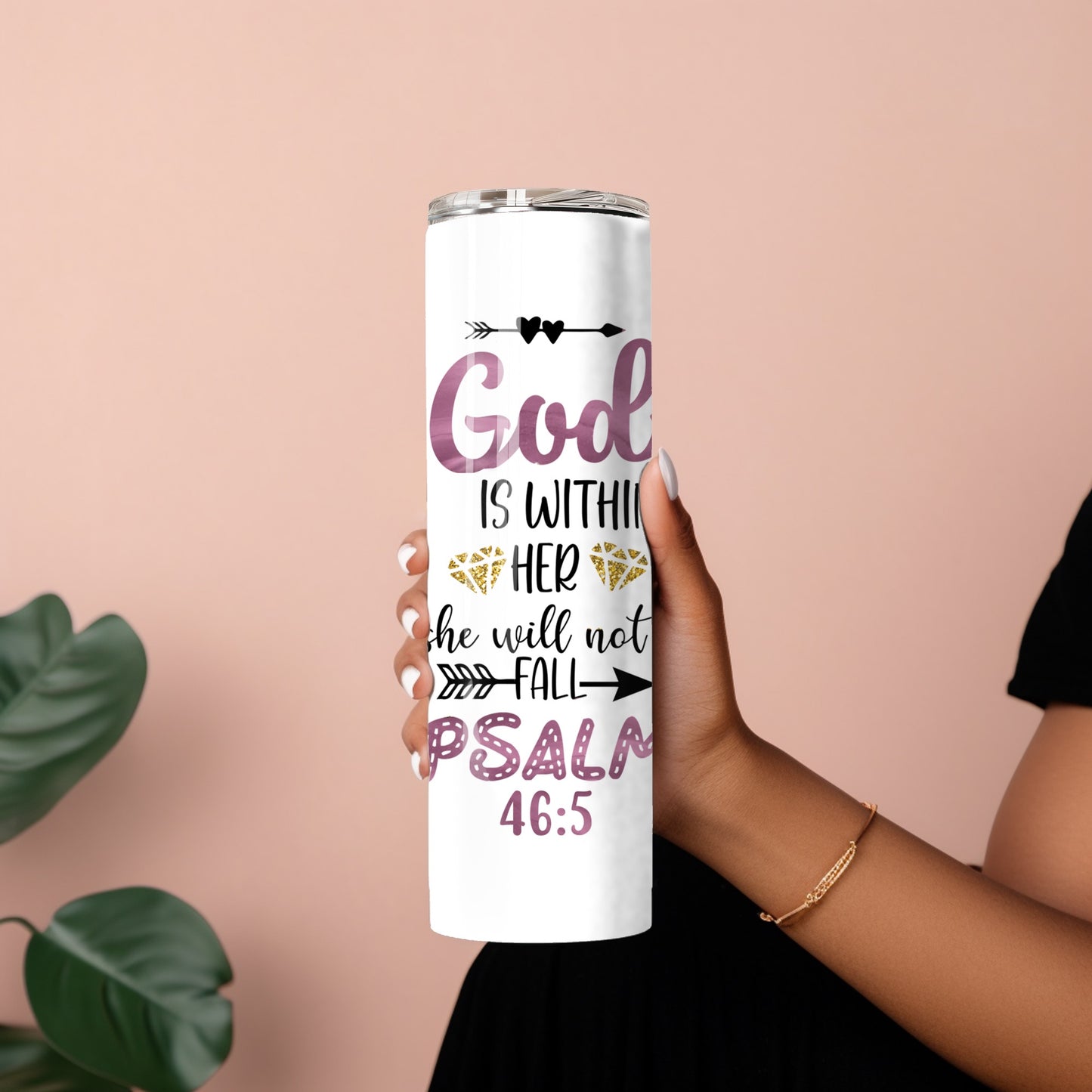 Psalm 46:5 Tumbler – God Is Within Her Inspirational Drinkware Branded Kreations Kraft Boutique