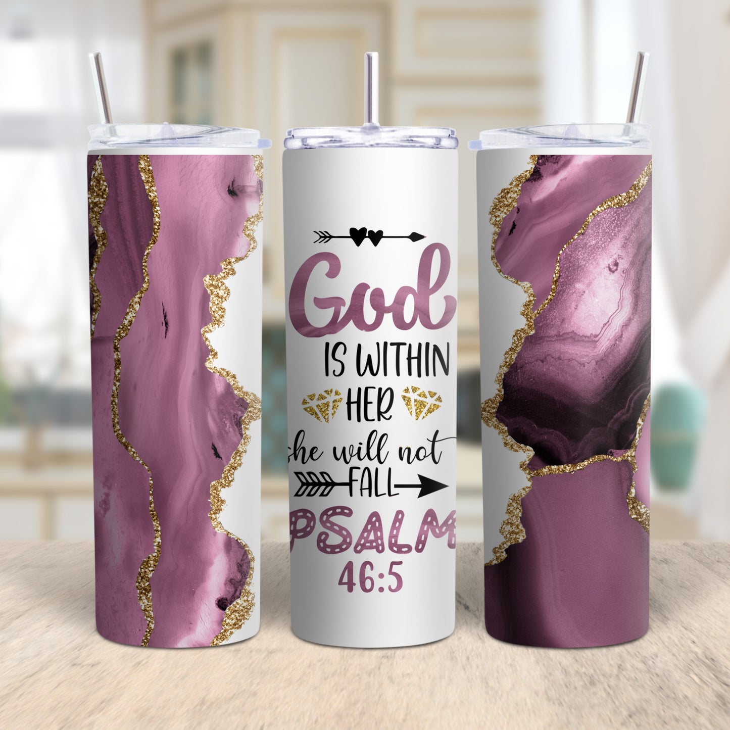 Psalm 46:5 Tumbler – God Is Within Her Inspirational Drinkware Branded Kreations Kraft Boutique