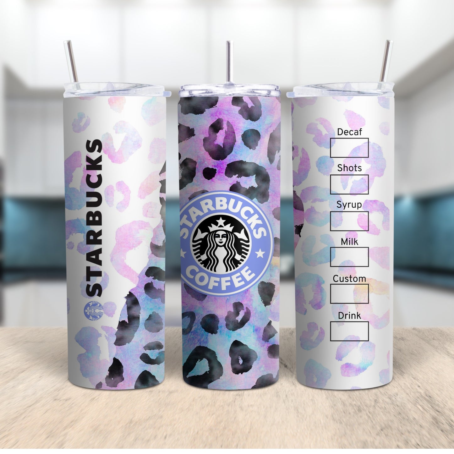 Custom Starbucks Leopard Print Tumbler – Stylish Personalized Drinkware Branded Kreations Kraft Boutique