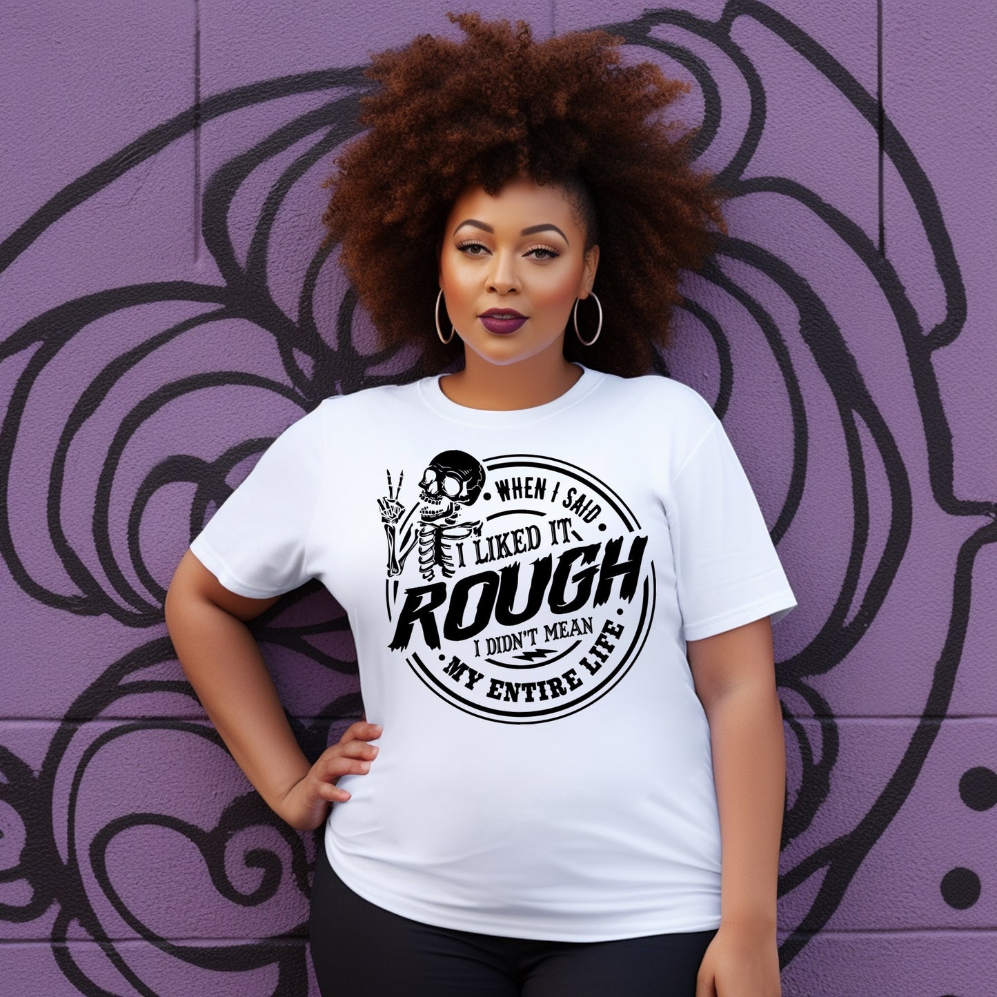 “When I Said I Liked It Rough” Funny Skeleton T-Shirt Branded Kreations Kraft Boutique