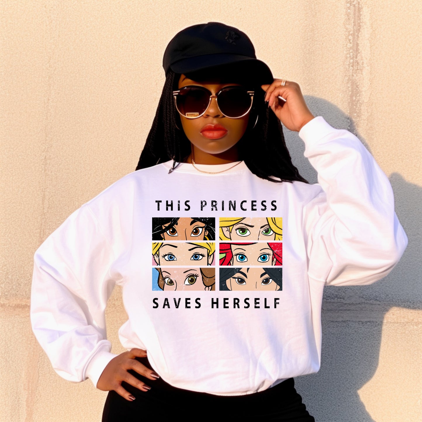 This Princess Saves Herself Sweatshirt – Empowering Graphic Pullover Branded Kreations Kraft Boutique