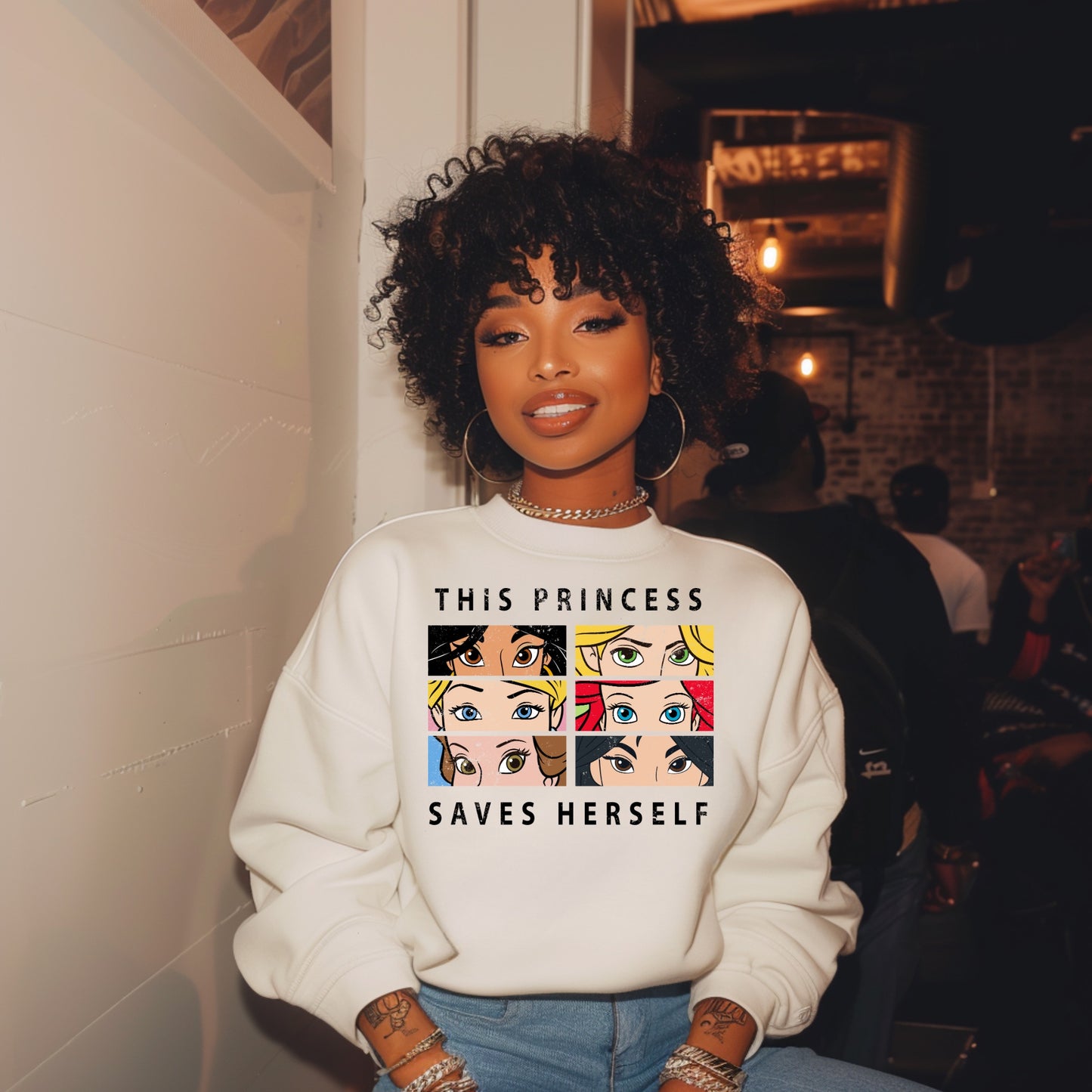 This Princess Saves Herself Sweatshirt – Empowering Graphic Pullover Branded Kreations Kraft Boutique