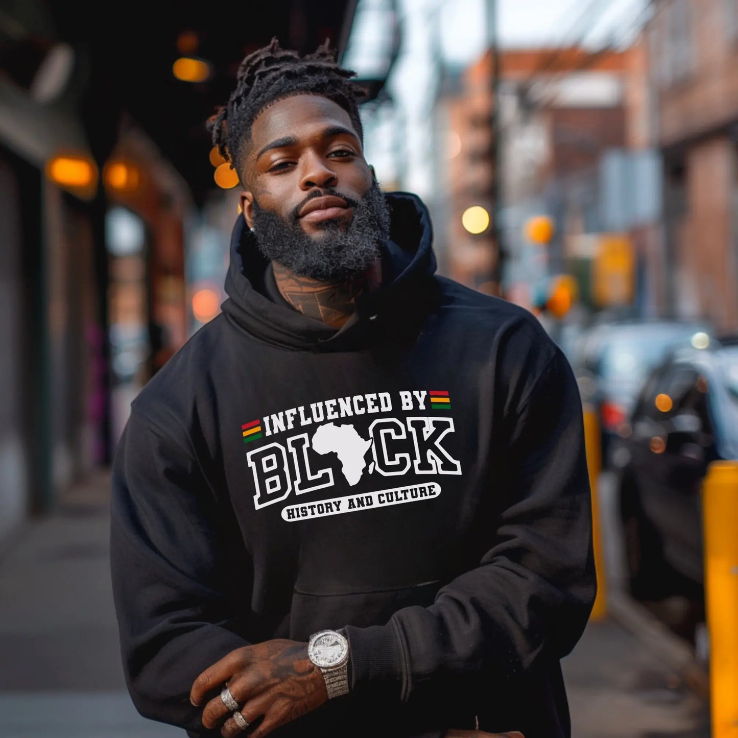 Influenced by Black History Hoodie – Afrocentric, Black Culture Sweatshirt Branded Kreations Kraft Boutique