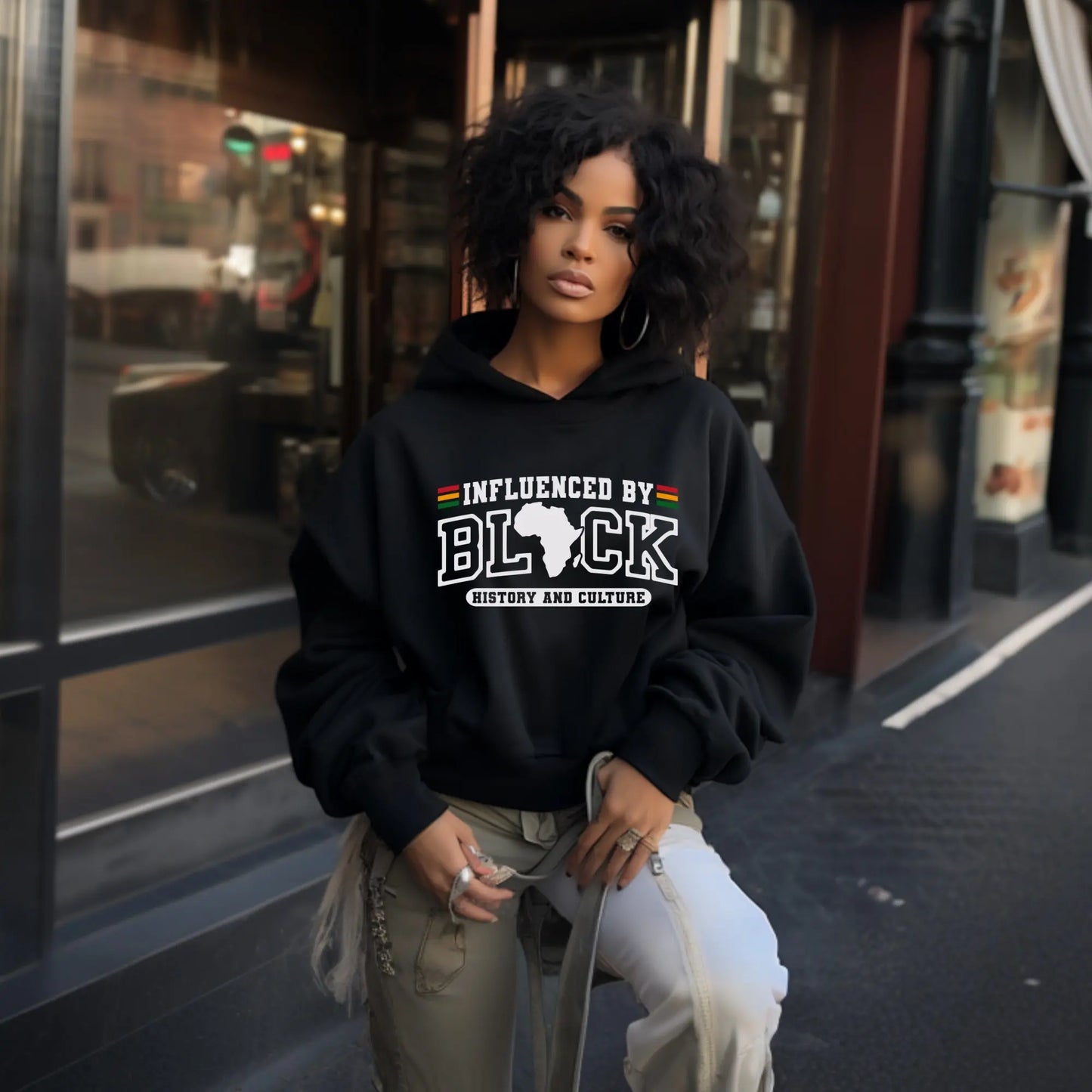 Influenced by Black History Hoodie – Afrocentric, Black Culture Sweatshirt Branded Kreations Kraft Boutique