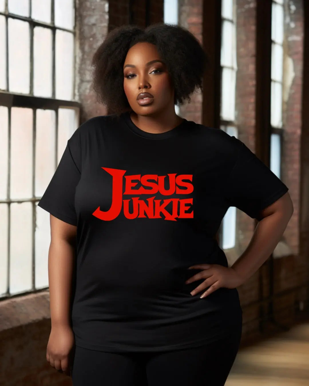 Jesus Junkie Unisex Graphic Tee - Bold Faith Statement T-Shirt for Trendsetter Branded Kreations Kraft Boutique