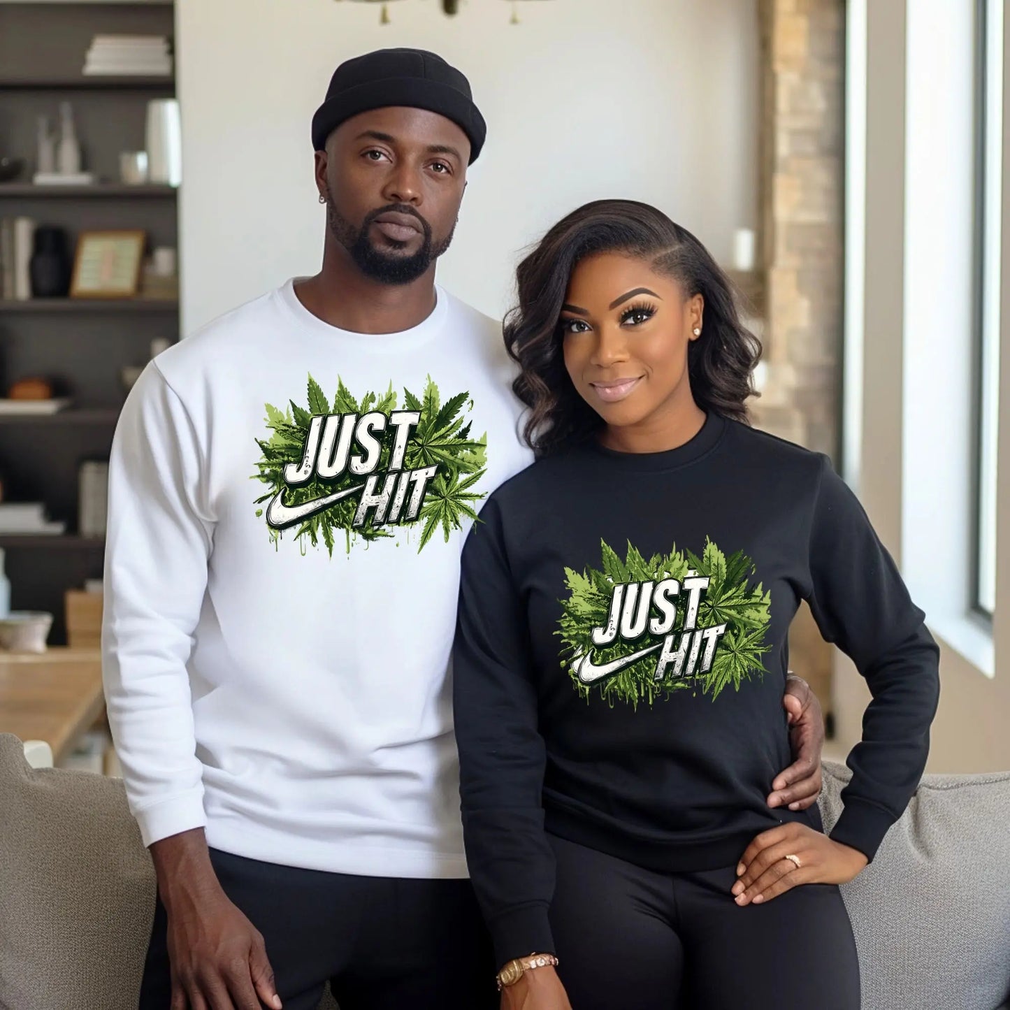 Just Hit Graphic Sweatshirt – Cannabis-Inspired Streetwear for Trendsetters Branded Kreations Kraft Boutique