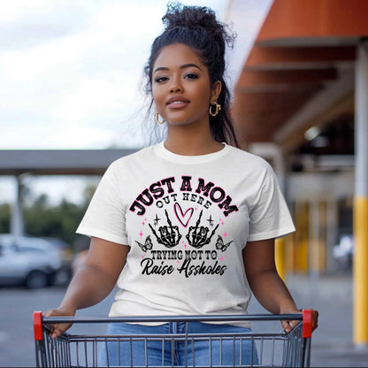 “Just a Mom” Graphic Tee – Honest Parenting Shirt for Women Product vendor