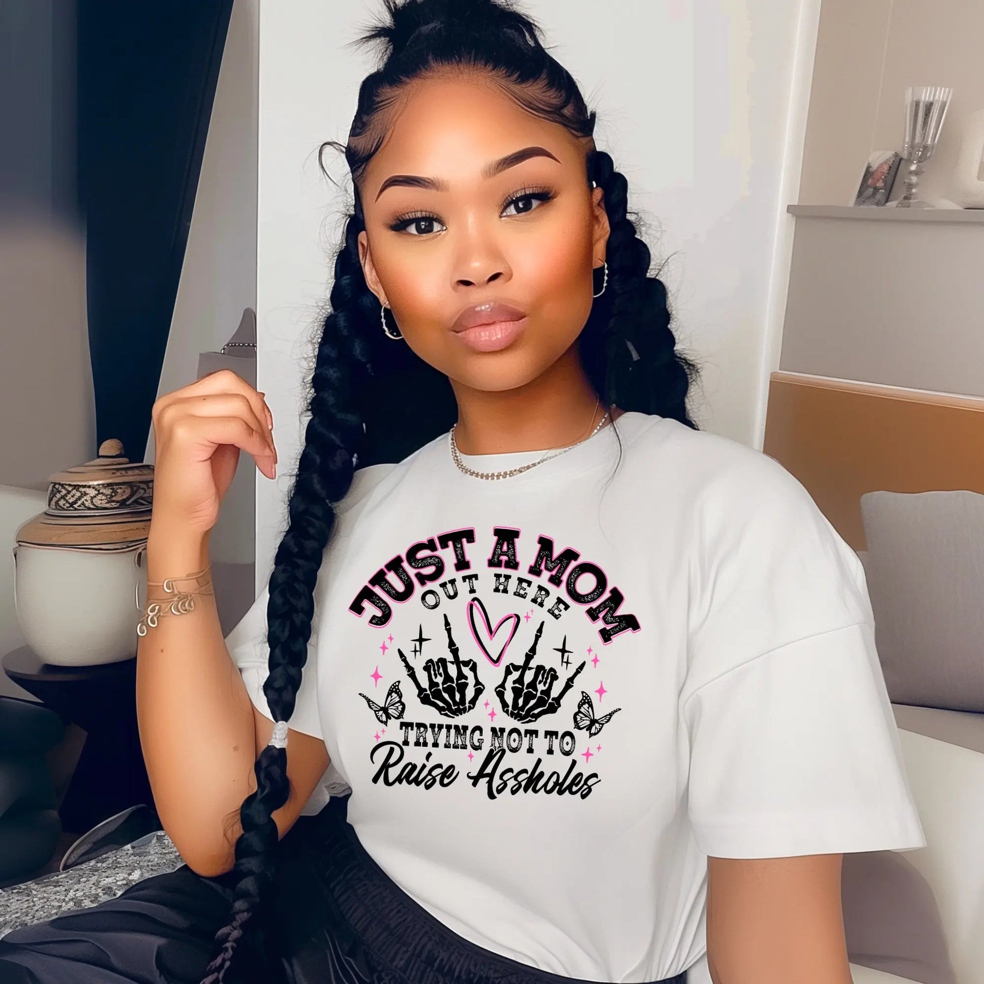 “Just a Mom” Graphic Tee – Honest Parenting Shirt for Women Product vendor