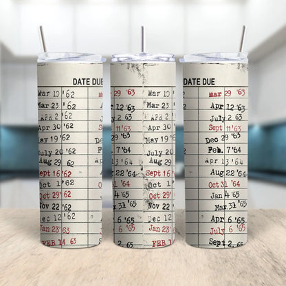 Library Due Date Tumbler | Vintage Book Lover Gift Product vendor
