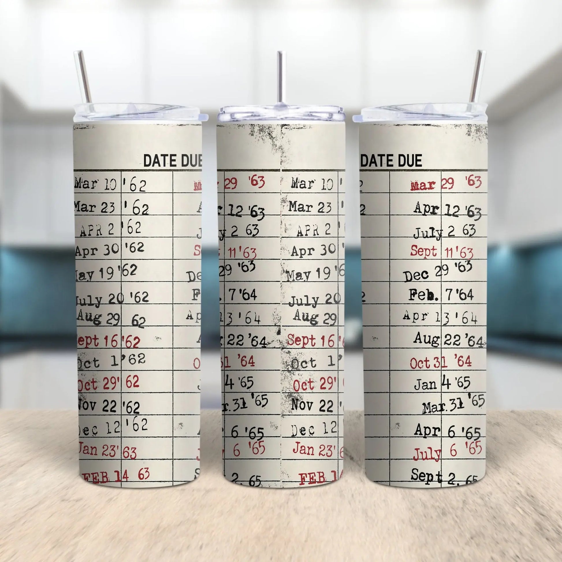Library Due Date Tumbler | Vintage Book Lover Gift Product vendor