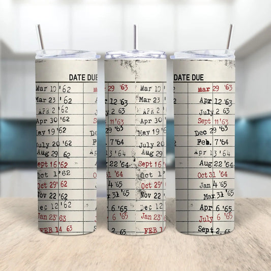 Library Due Date Tumbler | Vintage Book Lover Gift Product vendor