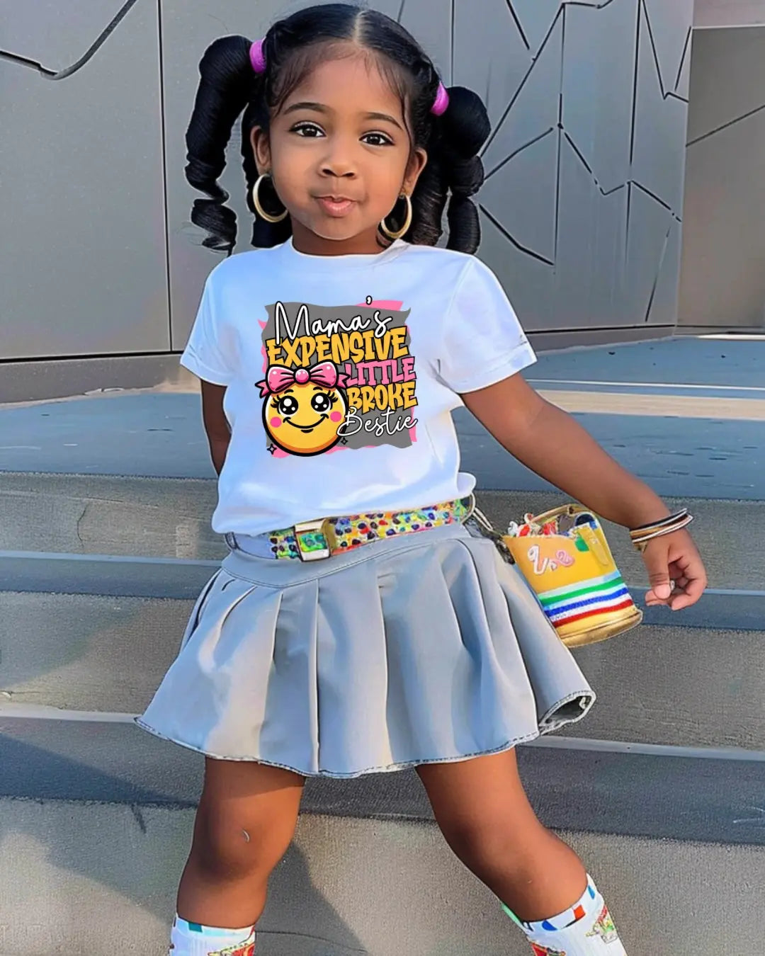 "Mama's Expensive Little Broke Bestie" Kids Graphic T-Shirt – Adorable Statement Tee for Stylish Kids Branded Kreations Kraft Boutique