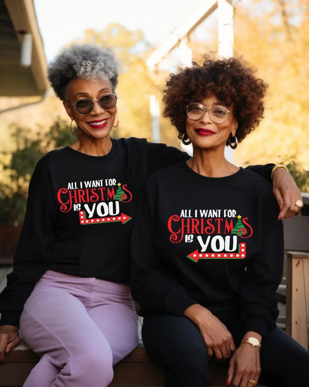 Matching Couple Sweatshirts – "All I Want for Christmas is You" Festive Holiday Set Branded Kreations Kraft Boutique
