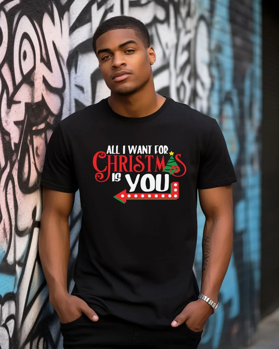 Matching Couple Sweatshirts – "All I Want for Christmas is You" Festive Holiday Set Branded Kreations Kraft Boutique