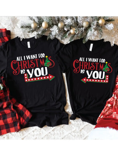 Matching Couple Sweatshirts – "All I Want for Christmas is You" Festive Holiday Set Branded Kreations Kraft Boutique