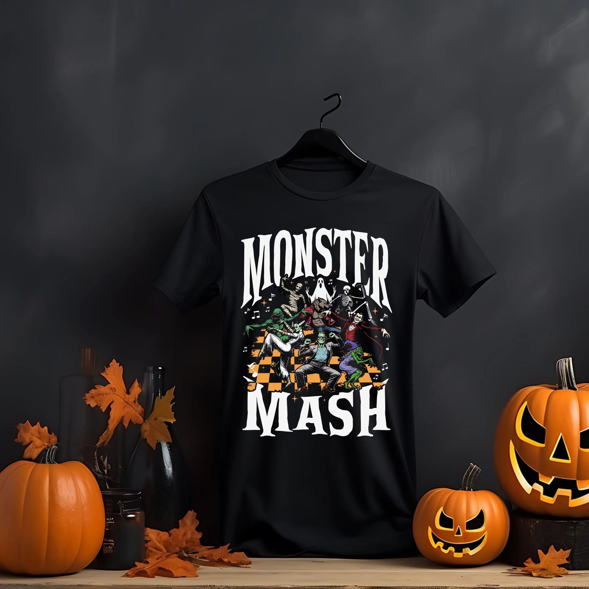 Monster Mash Halloween T-Shirt - Classic Horror Monsters Graphic Tee Branded Kreations Kraft Boutique