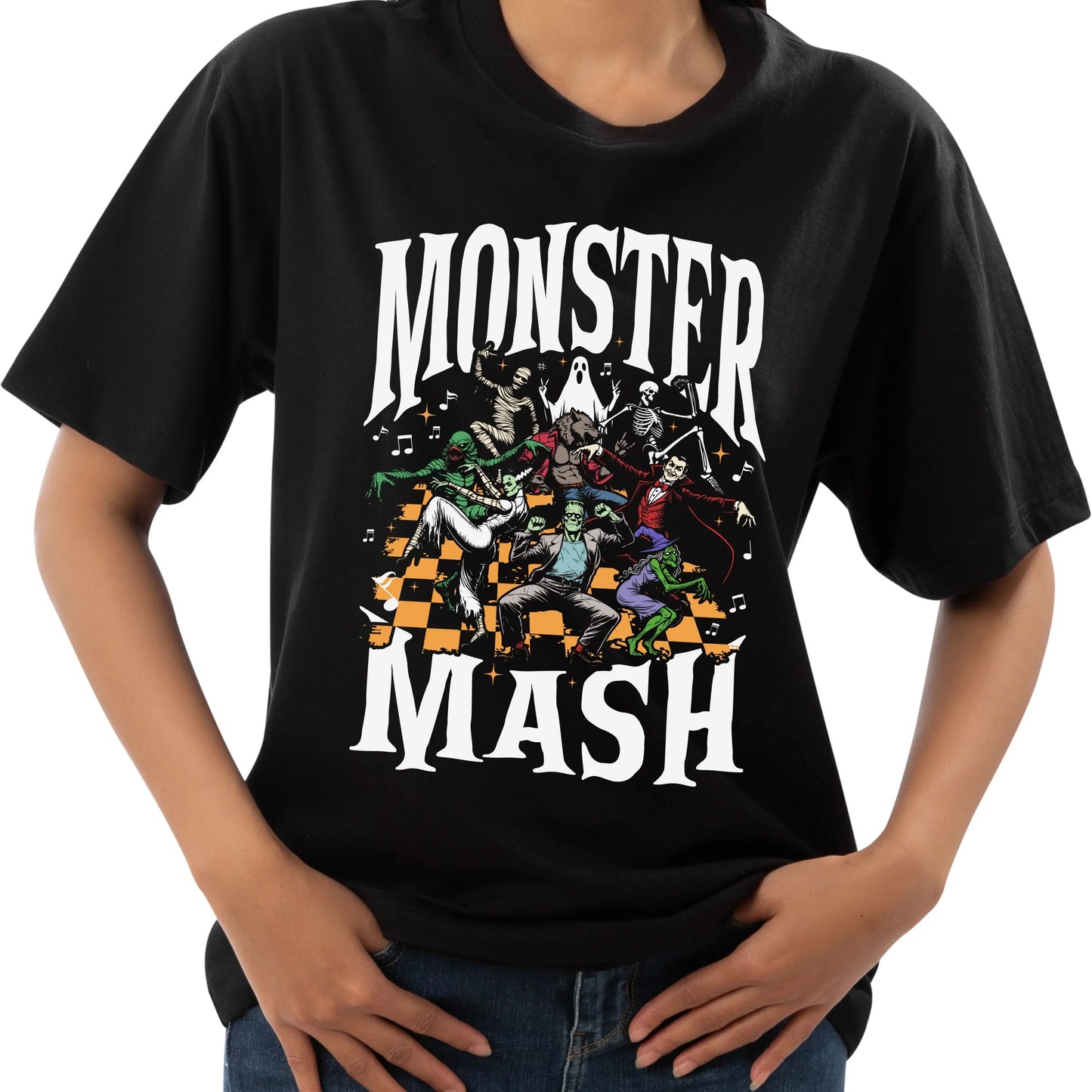 Monster Mash Halloween T-Shirt - Classic Horror Monsters Graphic Tee Branded Kreations Kraft Boutique