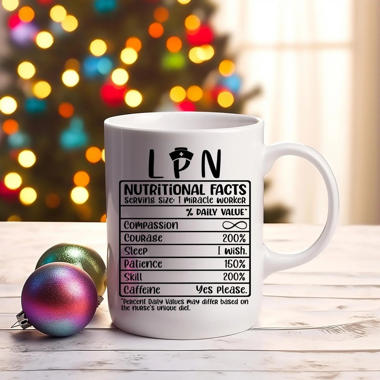 Nurse Nutritional Facts Mug – Funny & Heartwarming Gift for Nurses Branded Kreations