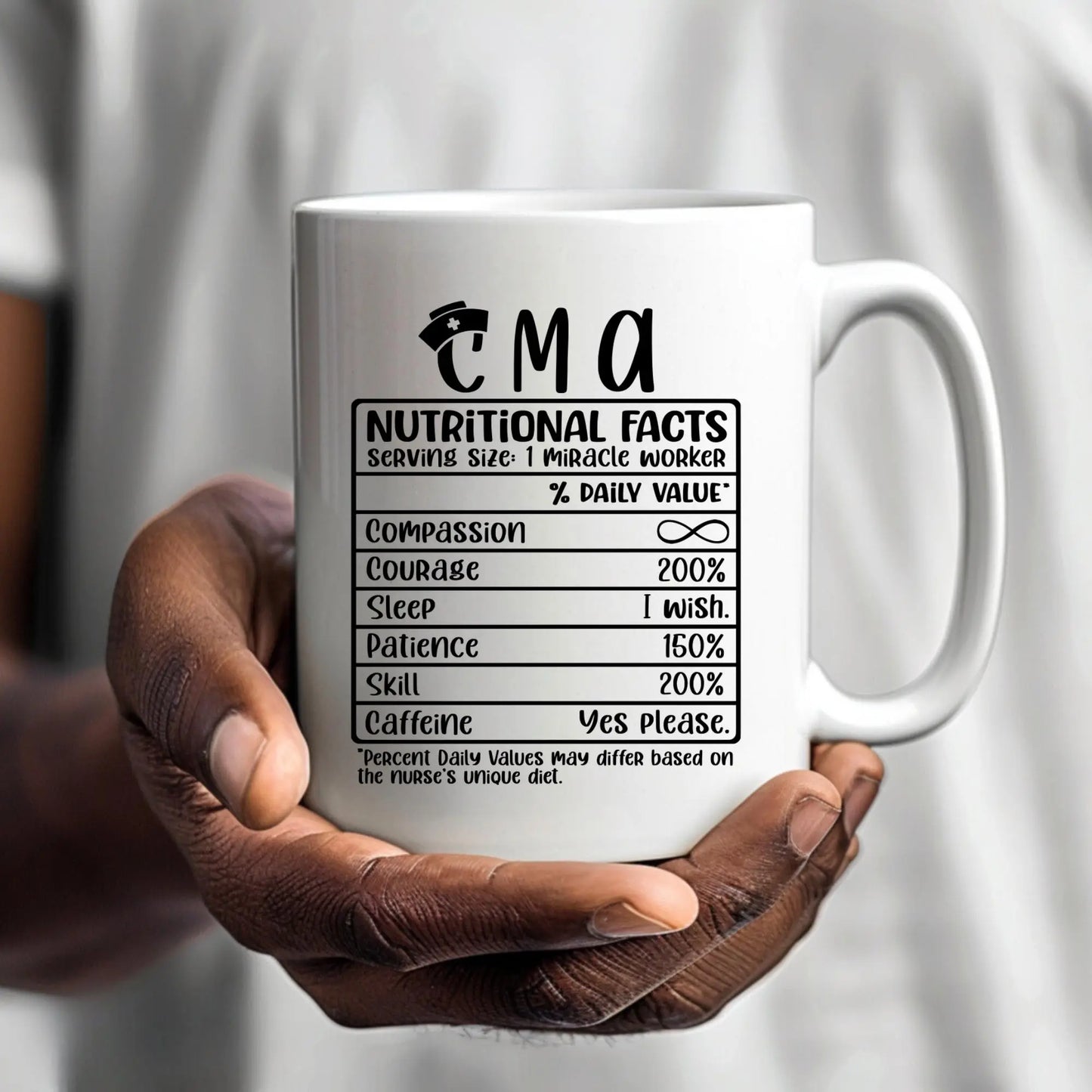 Nurse Nutritional Facts Mug – Funny & Heartwarming Gift for Nurses Branded Kreations