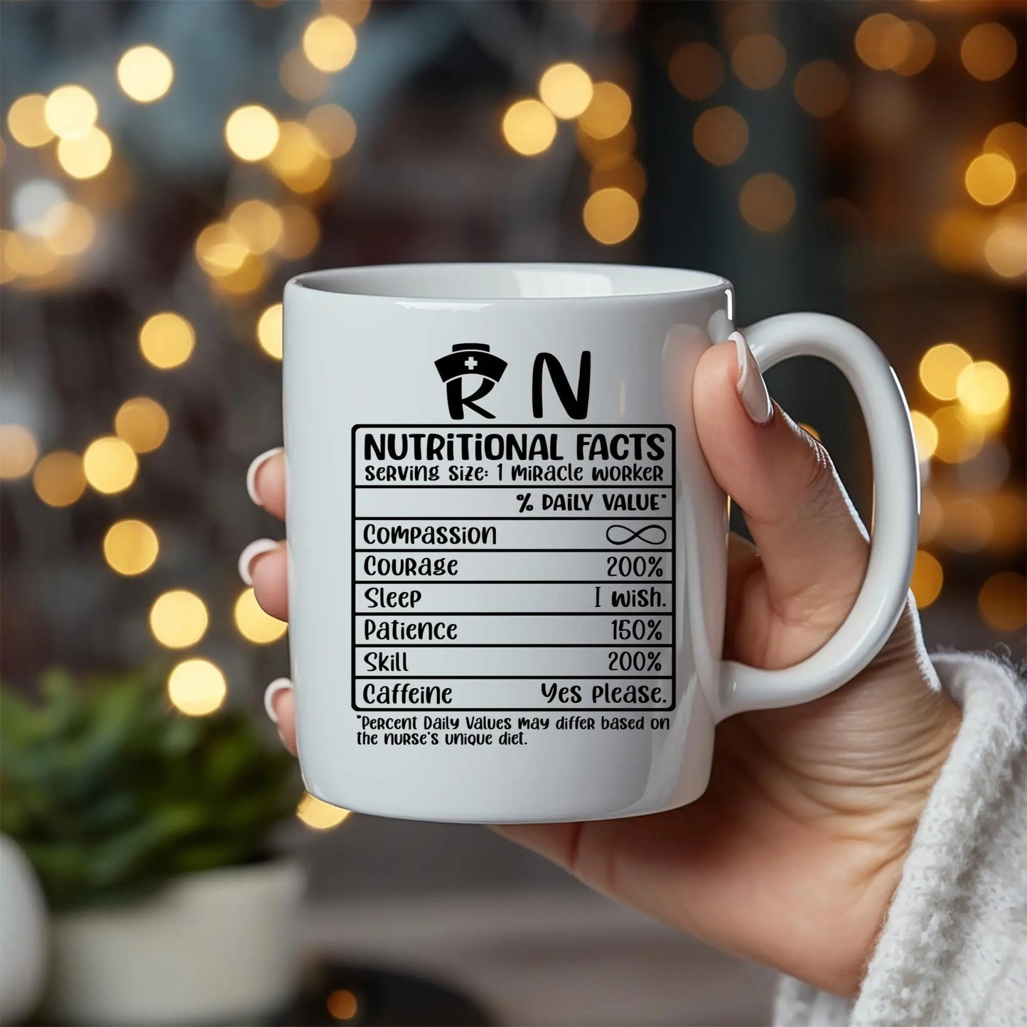 Nurse Nutritional Facts Mug – Funny & Heartwarming Gift for Nurses Branded Kreations