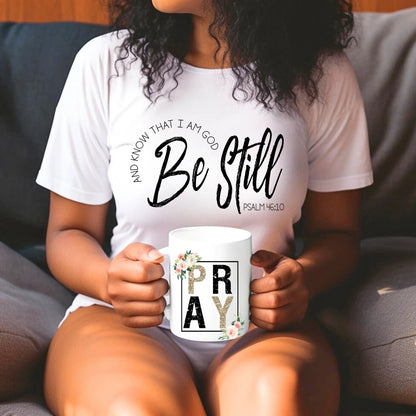 PRAY Floral Glitter Mug – Inspirational Faith Coffee Cup for Women Product vendor