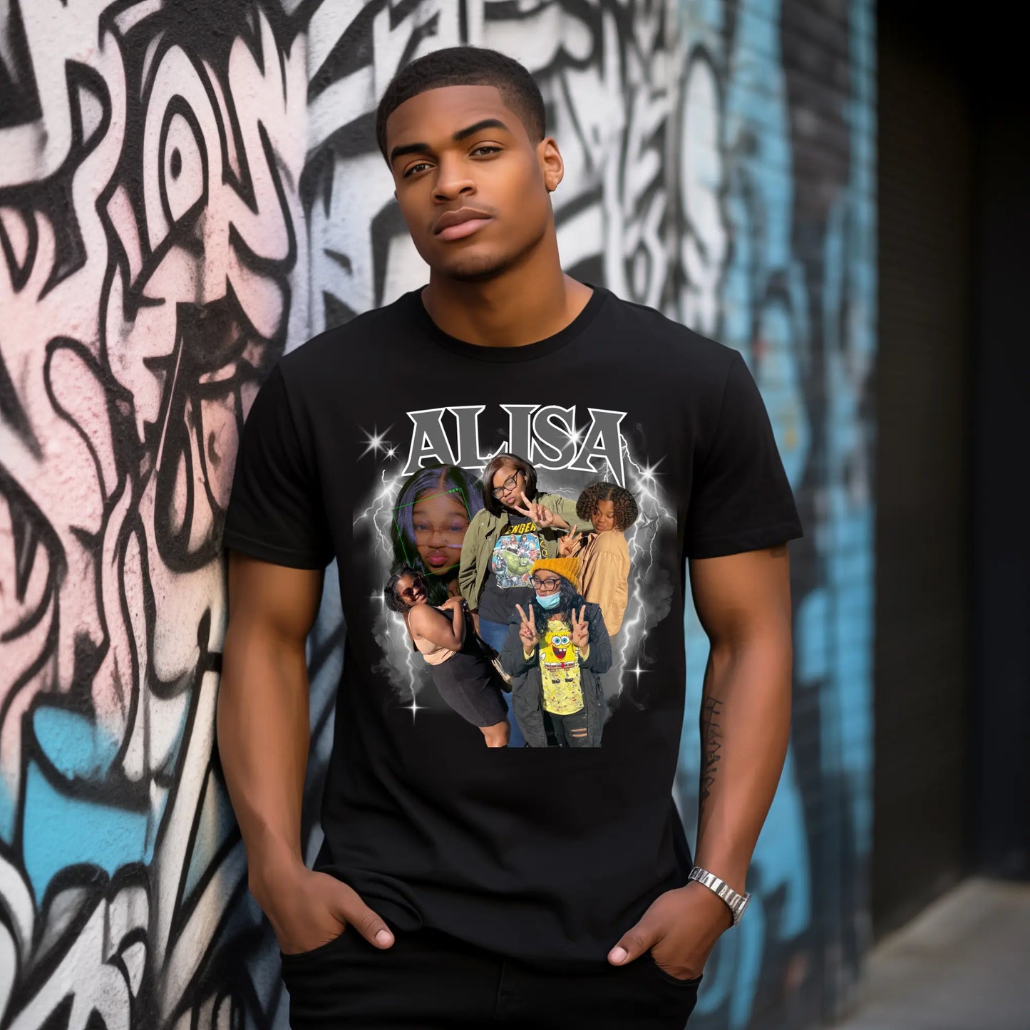 Personalized Custom Photo Collage T-Shirt - Memorial, Family, & Tribute Tee Branded Kreations Kraft Boutique