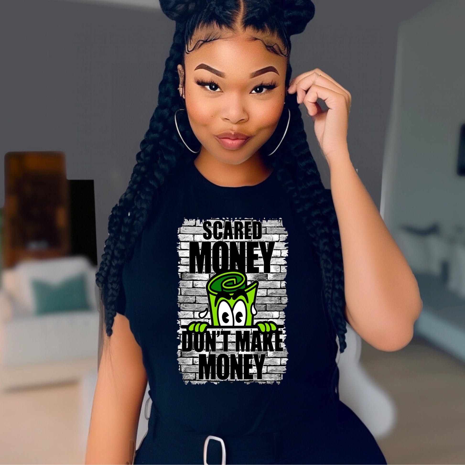 Scared Money Don’t Make Money T-Shirt – Hustler’s Motivational Tee Branded Kreations Kraft Boutique