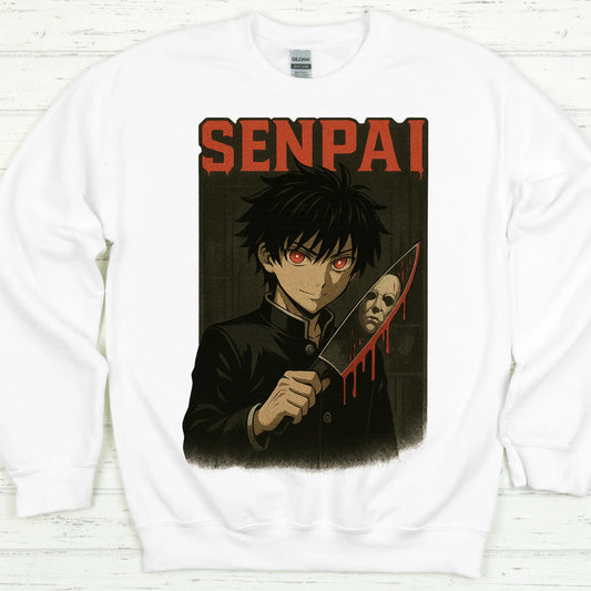 Senpai Horror Anime Sweatshirt | Creepy Anime Villain Crewneck | Spooky Streetwear (S–4XL) Product vendor