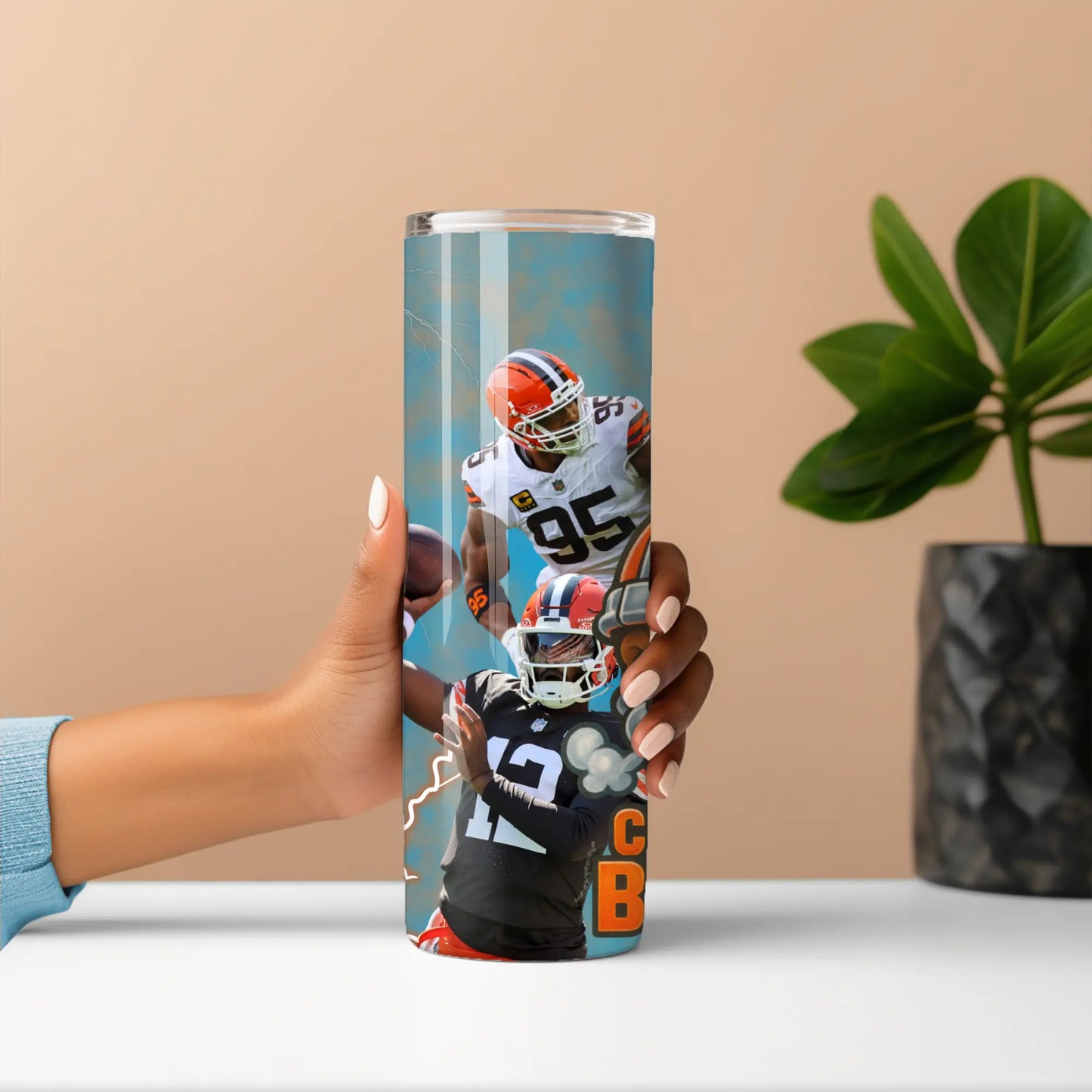 Shedeur Sanders & Myles Garrett 20oz Stainless Steel Tumbler – Football Fan Travel Cup with Straw | Game Day Sports Drinkware Product vendor