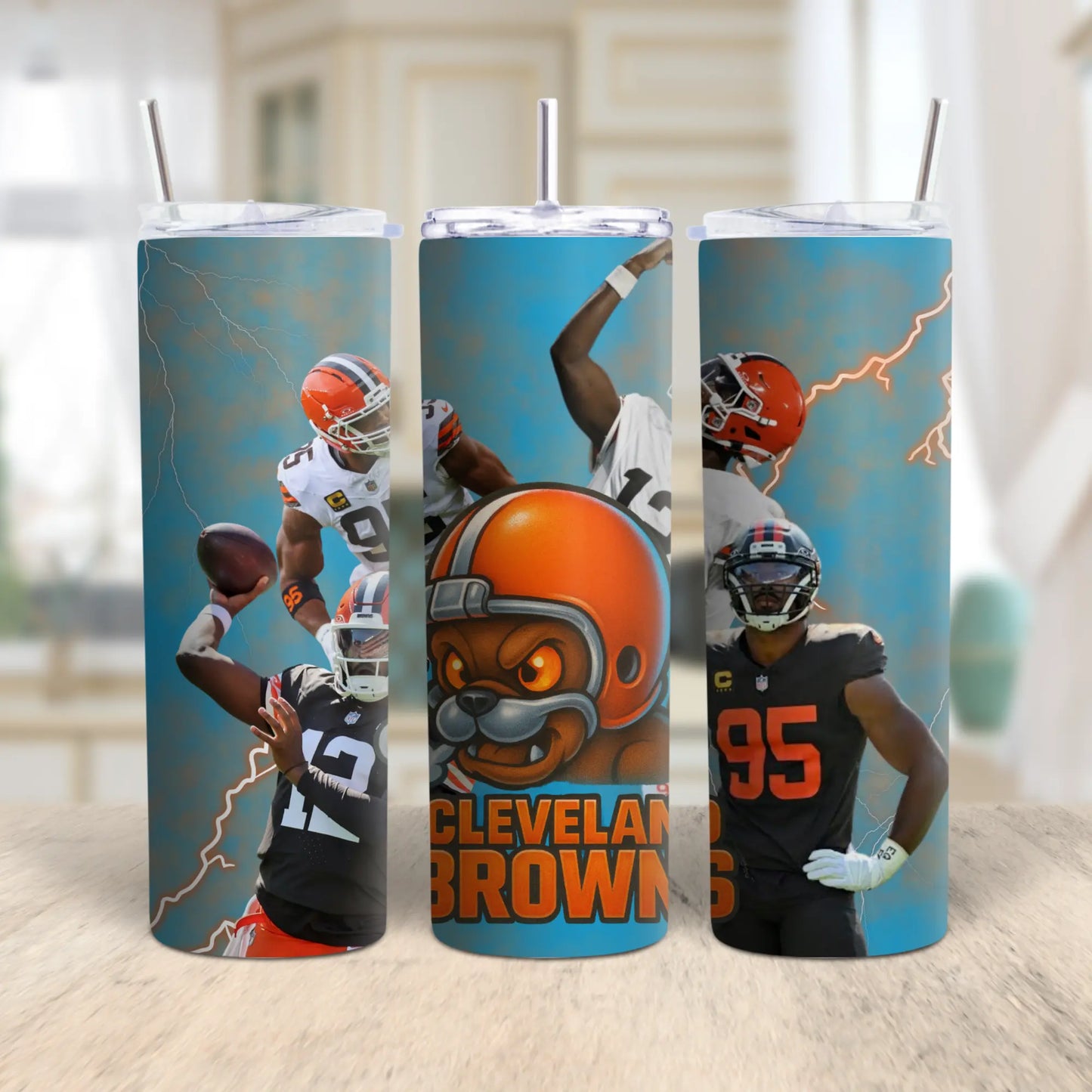 Shedeur Sanders & Myles Garrett 20oz Stainless Steel Tumbler – Football Fan Travel Cup with Straw | Game Day Sports Drinkware Product vendor