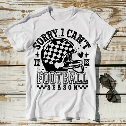 Sorry I Can’t It’s Football Season T-Shirt – Game Day Graphic Tee for Men & Women – Fall Sports Fan Shirt Product vendor