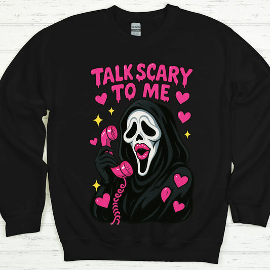 Talk Scary to Me Sweatshirt | Cute Pink Ghost Face Horror Crewneck (S–4XL) Product vendor