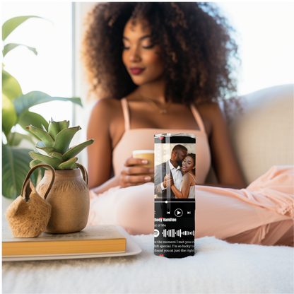 Personalized Photo & Song Tumbler – A Custom Gift for Couples